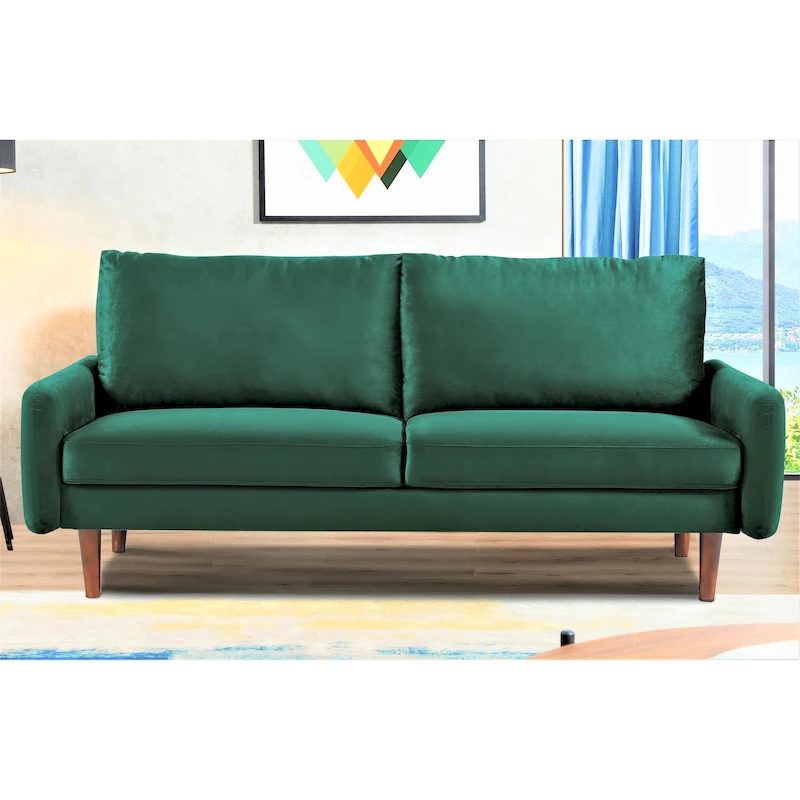 US Pride Furnitirue 70W Tapered-Leg Velvet Sofa