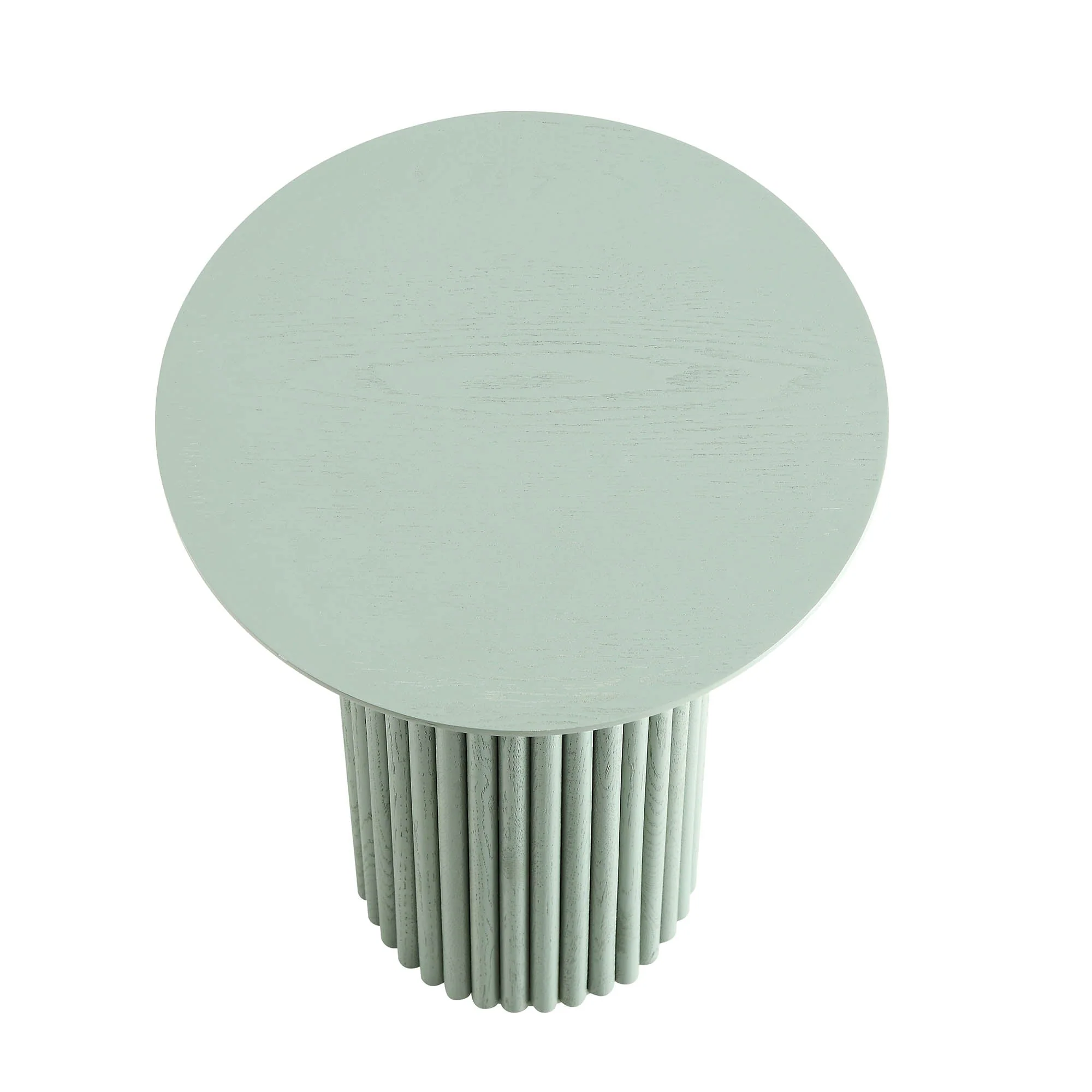 Oak Round Side Table, Sage Green