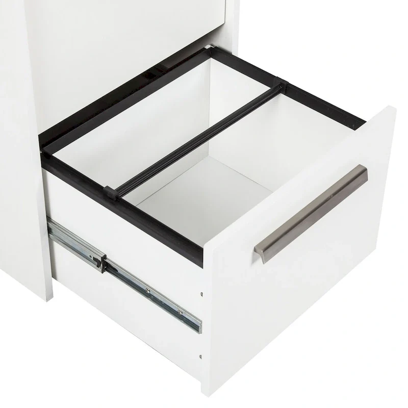 4-Drawer Lateral Filing Cabinet - White Wood Grain Finish