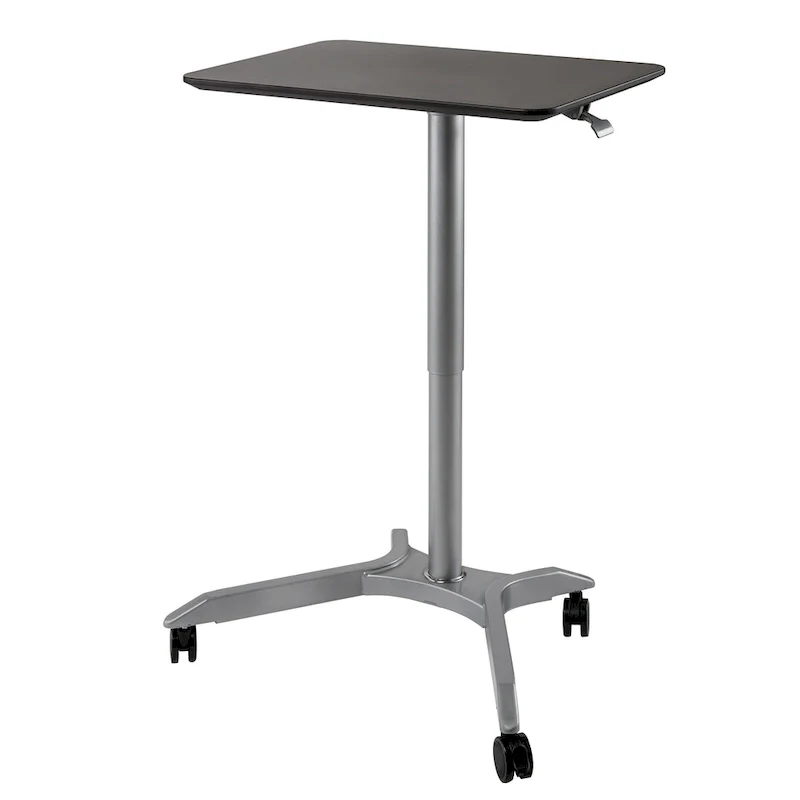 Espresso / White Pneumatic Sit-Stand Mobile Desk, Single User