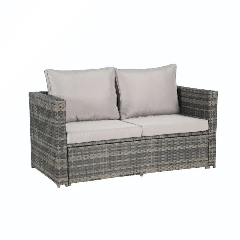 6PCS Rattan Convrtsation Set With Glass Table