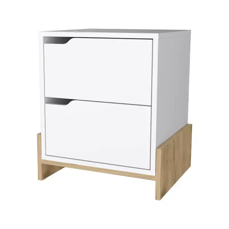 Lovell Stylish Functional 2 Drawer Nightstand for Bedroom Living Room
