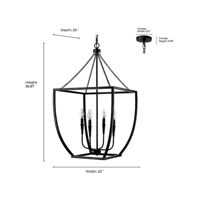 Millennium Lighting 13804 Kelsey 4 Light 20  Wide Taper Candle Pendant