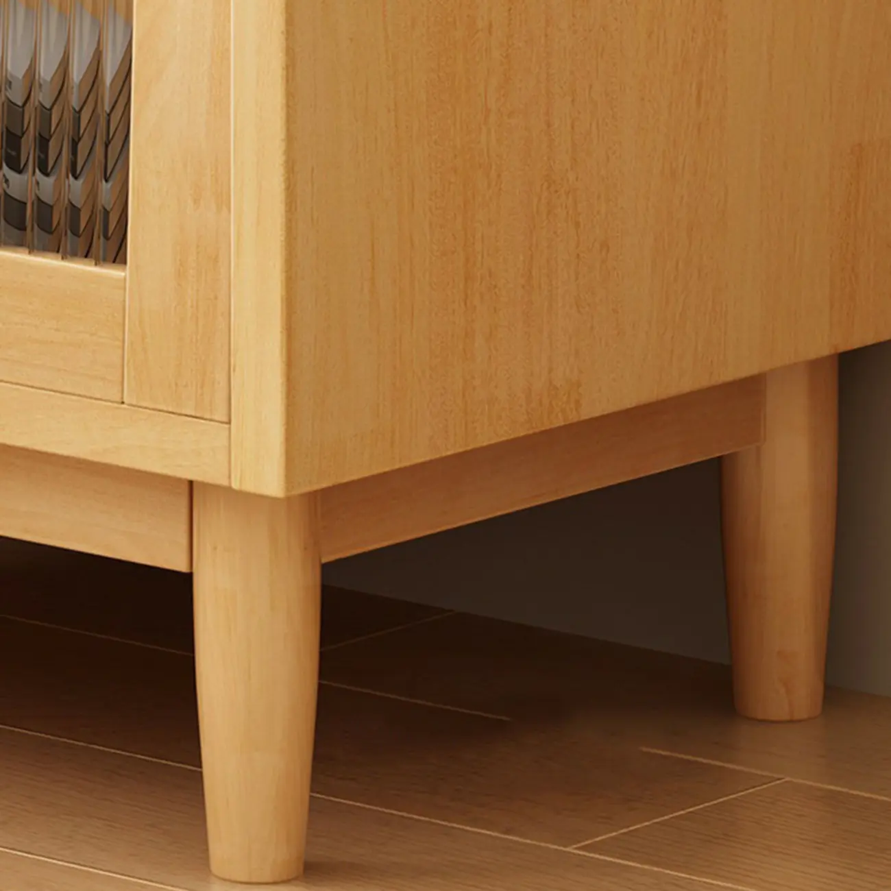 Scandinavian Natural Finish Flip-up Solid Wood Nightstand