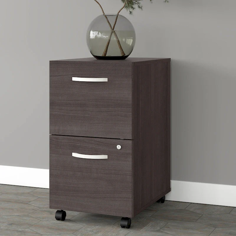 2 Drawer Mobile File Cabinet with Lock and Casters