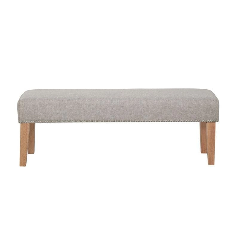 Grafton Home Miley Upholstered Accent Bench w/ Nailhead Trim