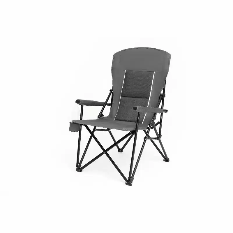 Okak High-Back Camping Chairs with Cup Holder, Heavy Duty Folding Chair with 250LBS Support, Portable Chair for Hiking, Fishing