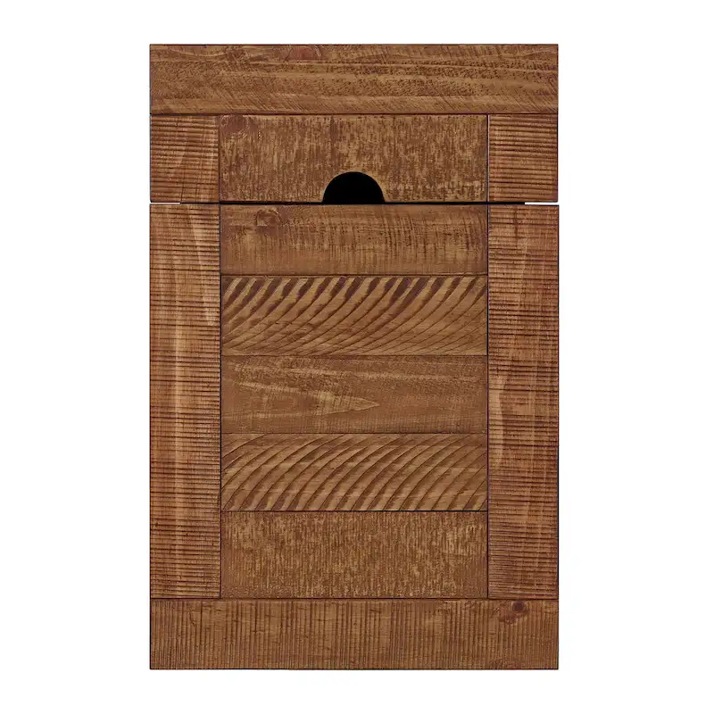 Rustic Solid Wood Chairside End Table with Hidden Charging Station