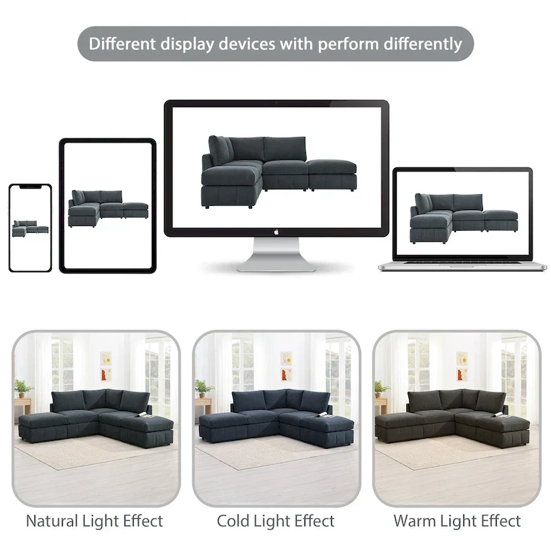 93Modern Sectional Sofa with Vertical Stripes