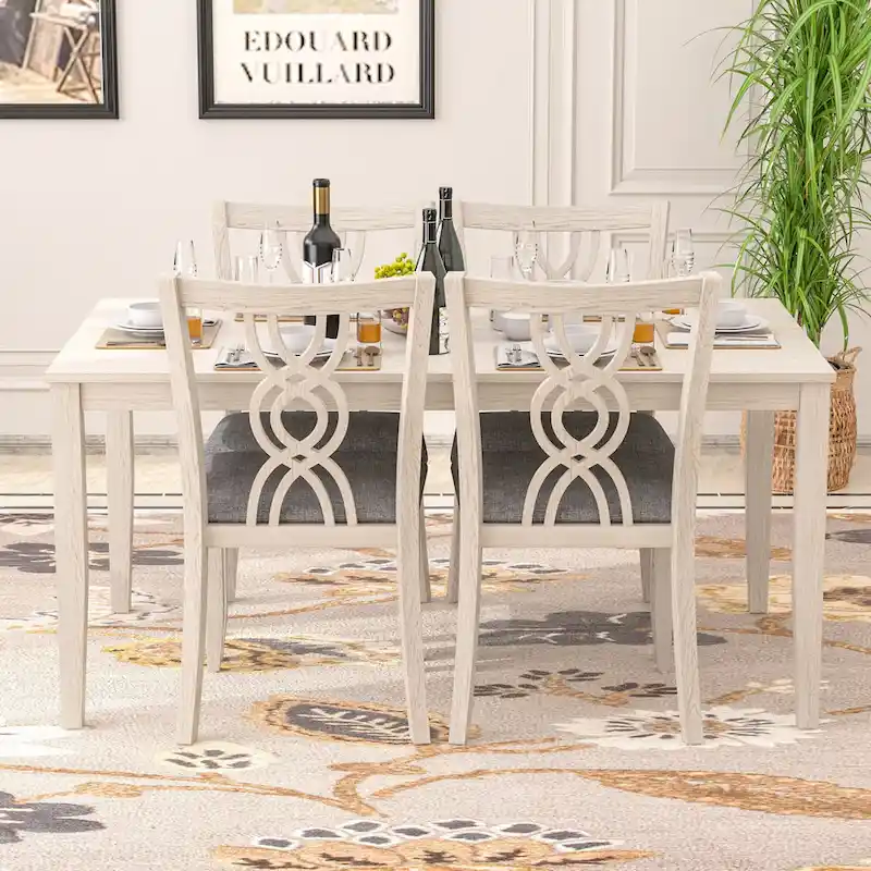 VECELO Solid Wood Dining Chairs Set of 2/4/6, Kitchen Side Chair