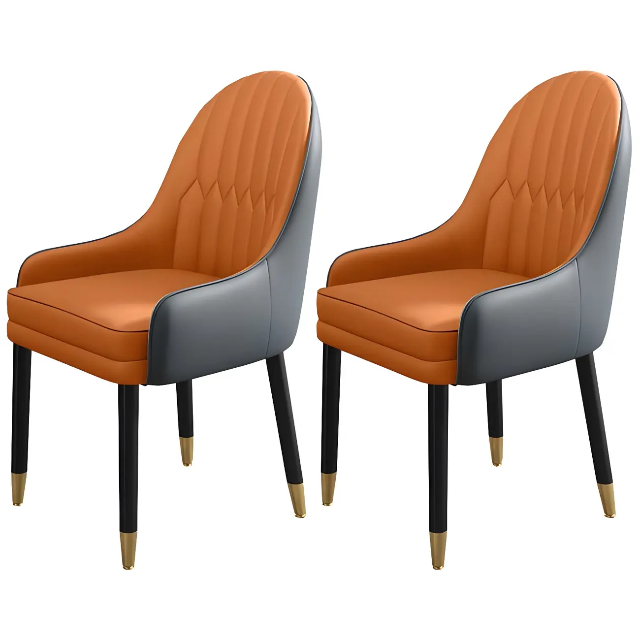 Modern Leather Upholstered Dining Chair with Arms