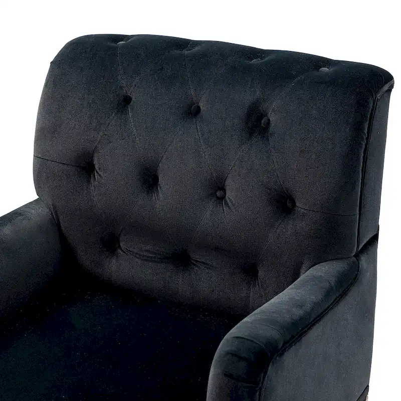 Velvet Button Tufted Accent Chair with Nailhead Trim
