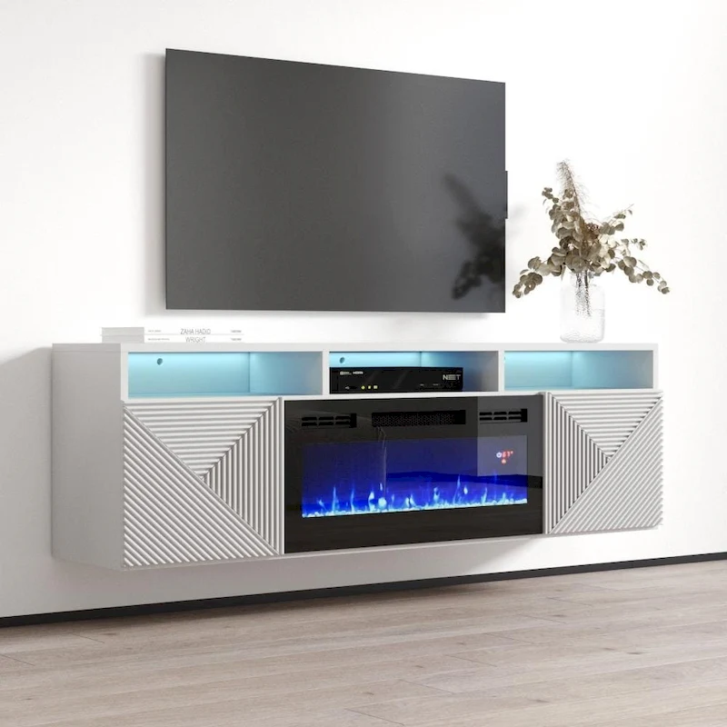 Giza EF Wall Mounted Electric Fireplace Modern 63 TV Stand