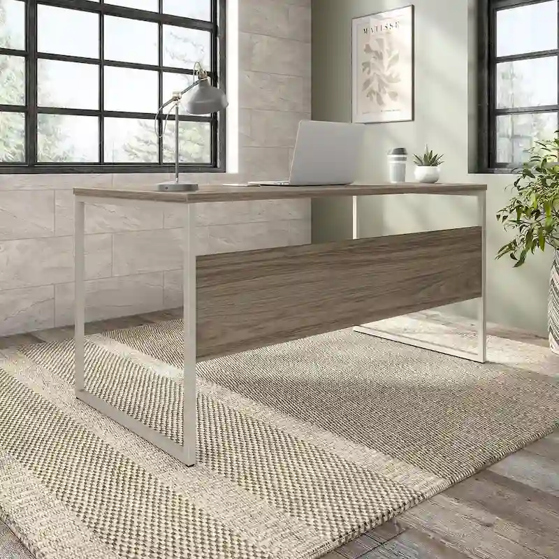 Computer Desk with Metal Legs and Wire Management