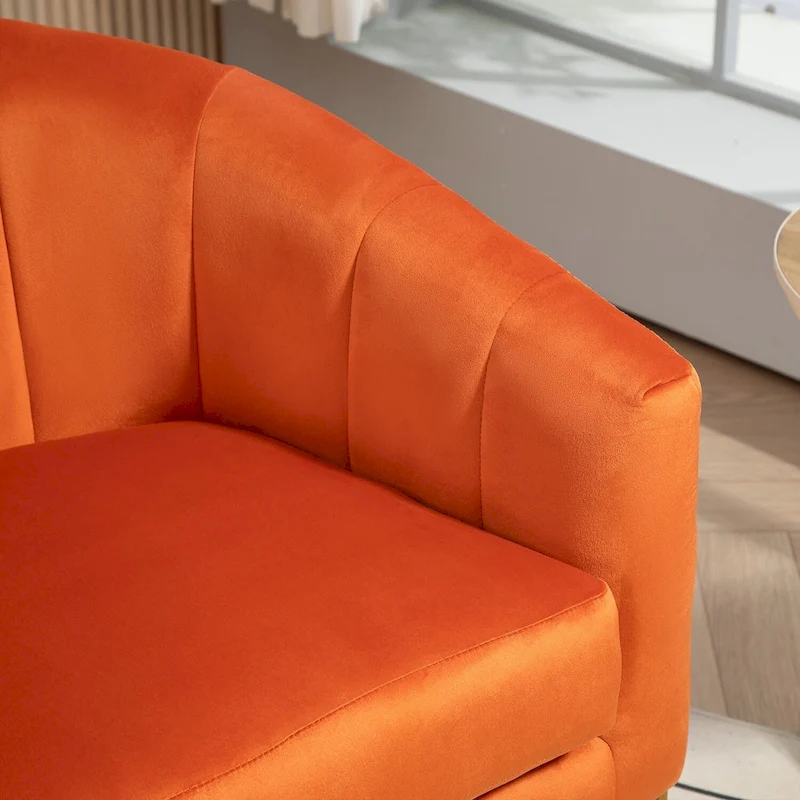 Modern Velvet Gold Accent Armchair