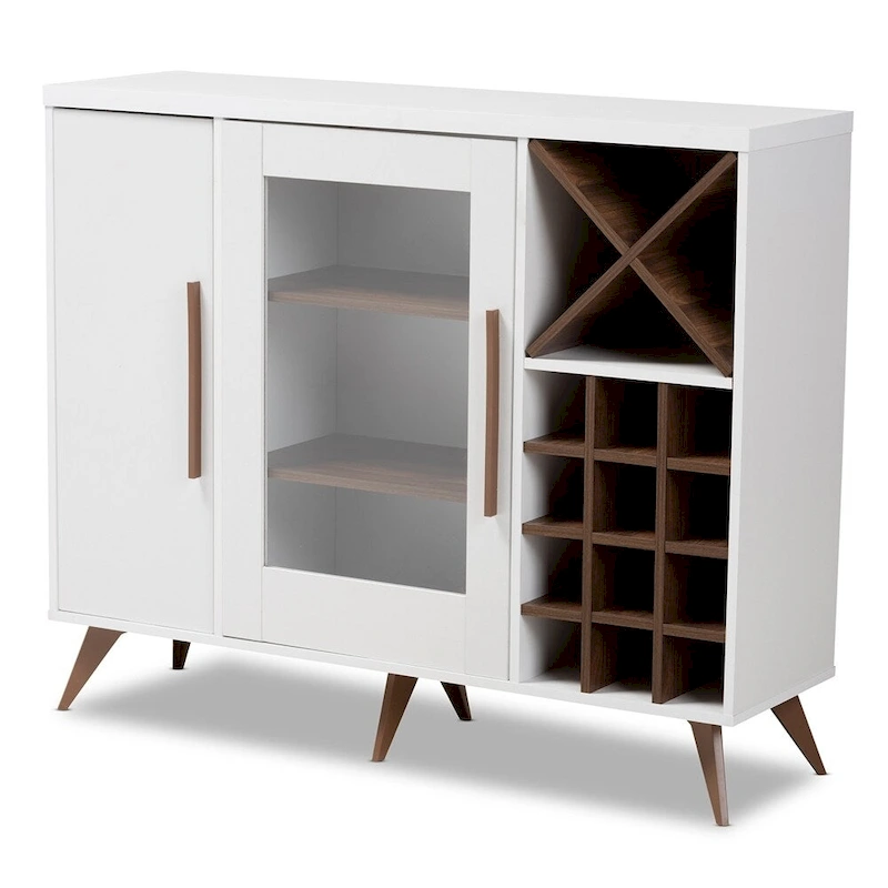 Pietro Mid-Century Modern Finished Wine Cabinet - 38.78 High x 47.24 Wide x 13.39 Deep