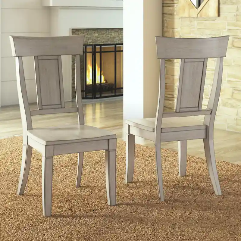 Ronda Panel Back Wood Dining Chairs (Set of 2)