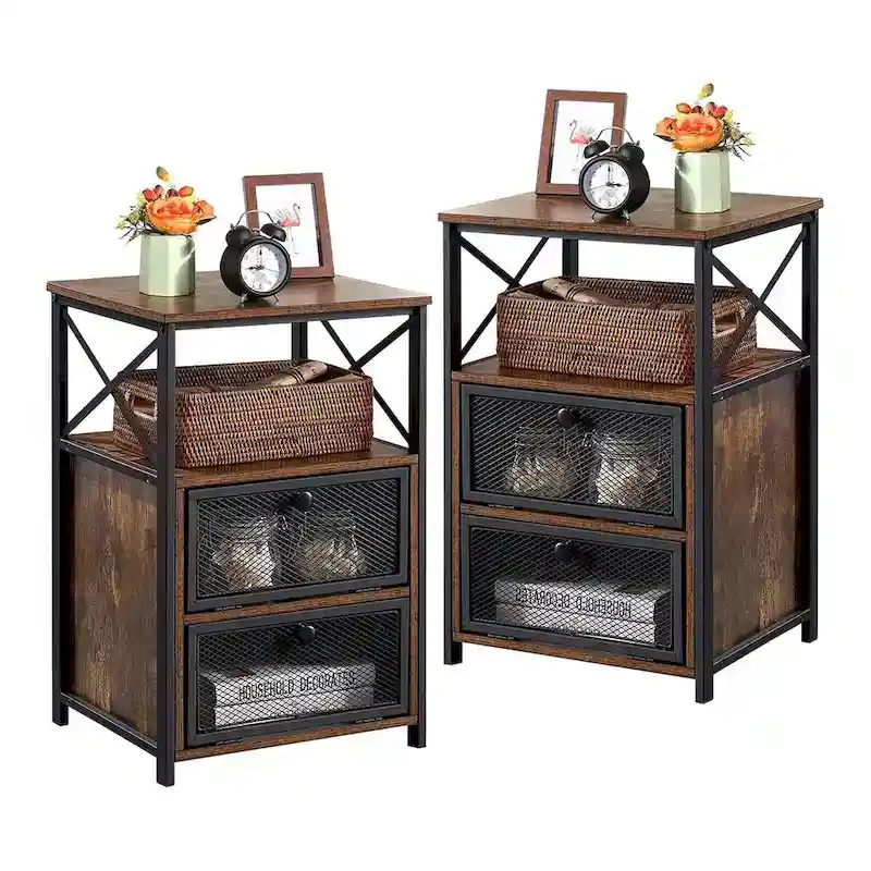 Taomika 3-Pieces Modern Bed Frame and Modern Nightstand Set