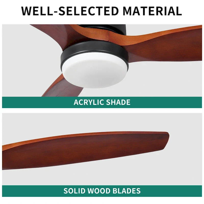 Moasis 60  LED Ceiling Fan Light with 3 Solid Wood Blades