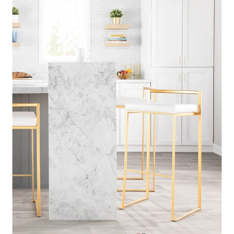 Silver Orchid Forrest Gold Stackable Bar Stools (Set of 2)