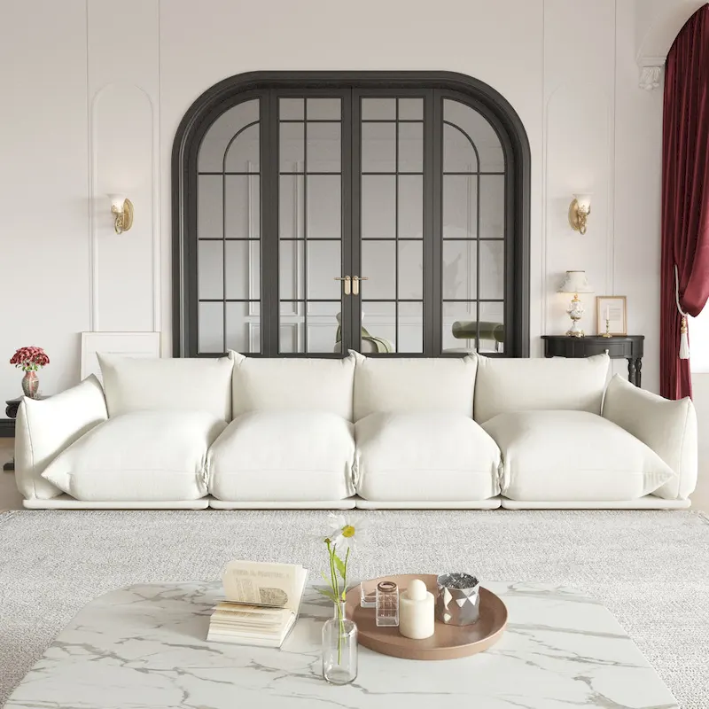 Modular Upholstered Sectional Sofas Chenille Fabric Lounge Counches