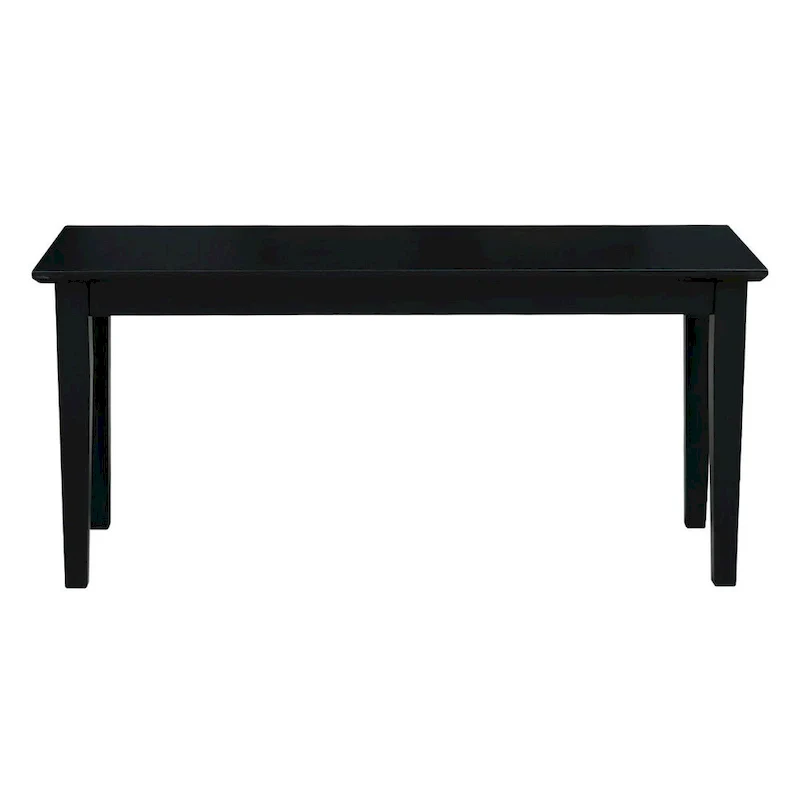 Black Shaker Style Solid Wood Bench, 1-Person, 40 x 14 x 18H in