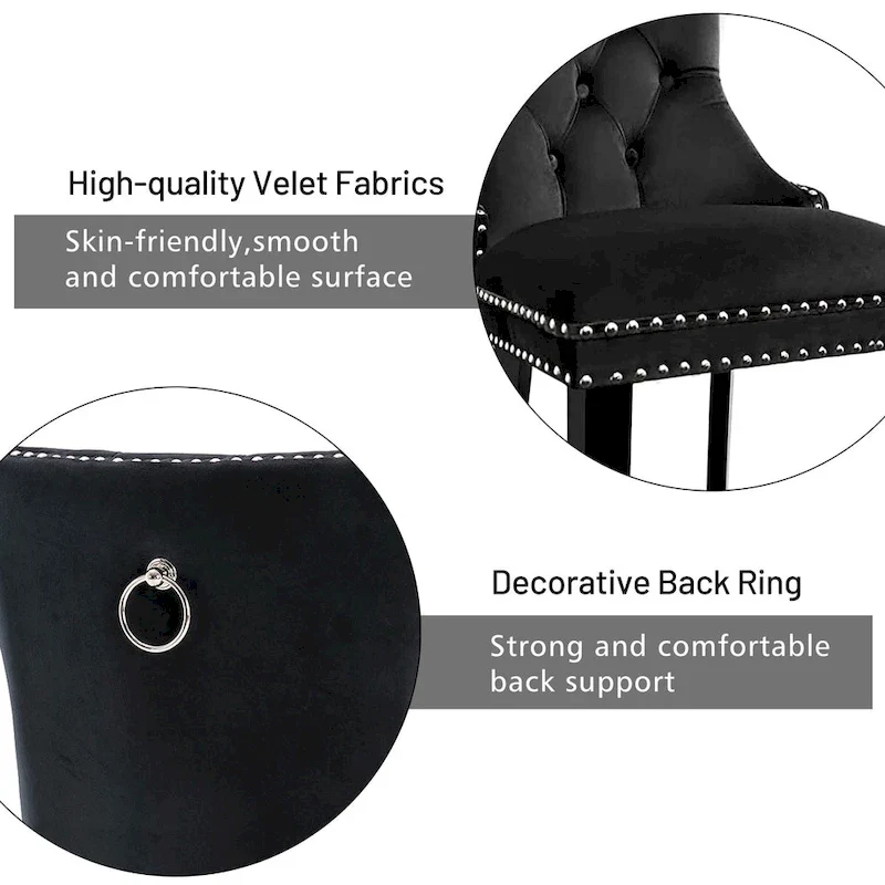 Luxury Upholstered Velvet Dining Chair with Solid Wood Legs