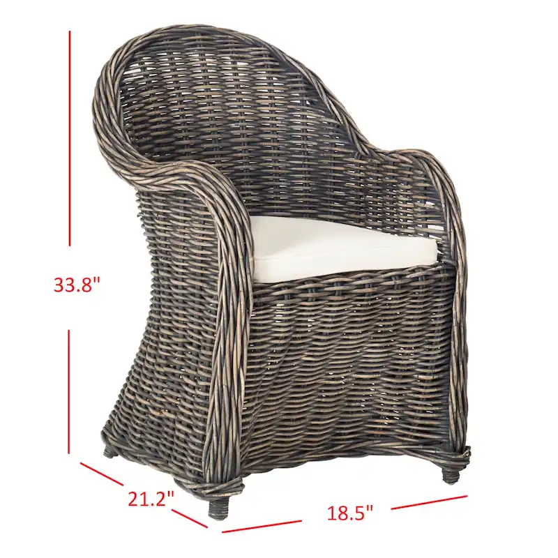 SAFAVIEH Sinja Yellow Rattan Club Chair - 24 x 26 x 35 - 24Wx26Dx35H