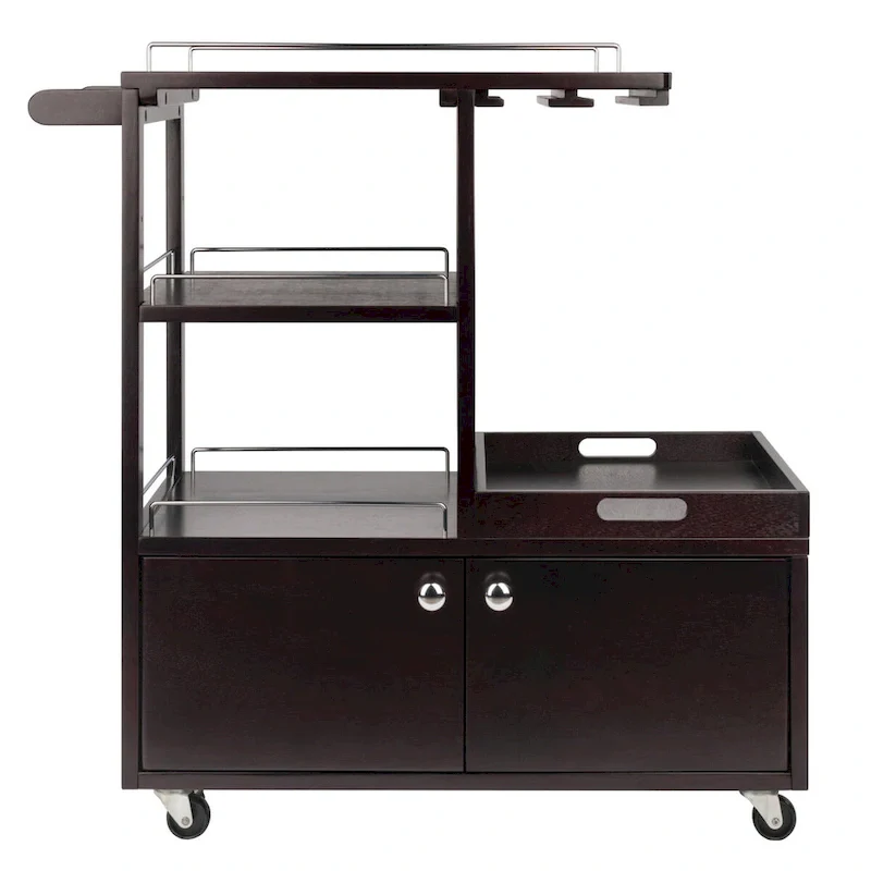 Galen Entertainment Cart, Espresso - 34.25 x 16.77 x 34.37 inches
