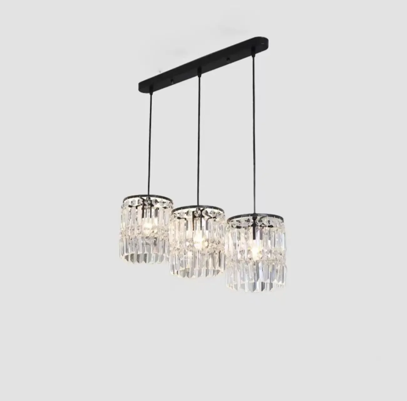 Kitchen Island Modern Crystal Cylinder Pendant Light