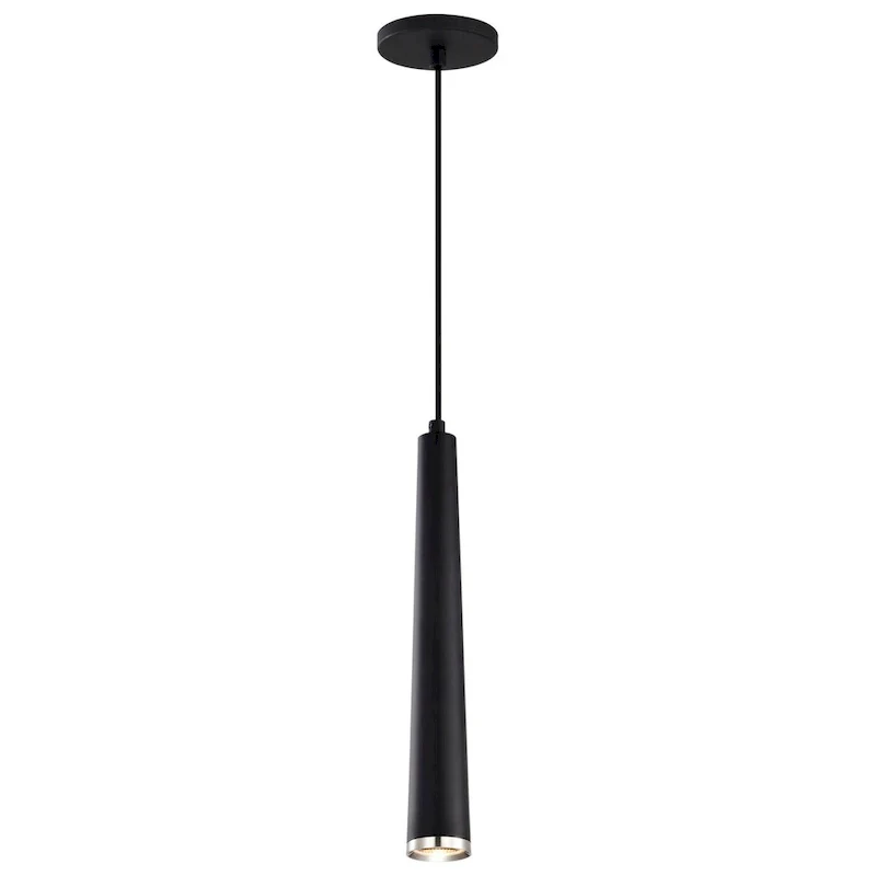 Melrose 12 Watt 16  LED Pendant Matte Black and Brushed Nickel Finish