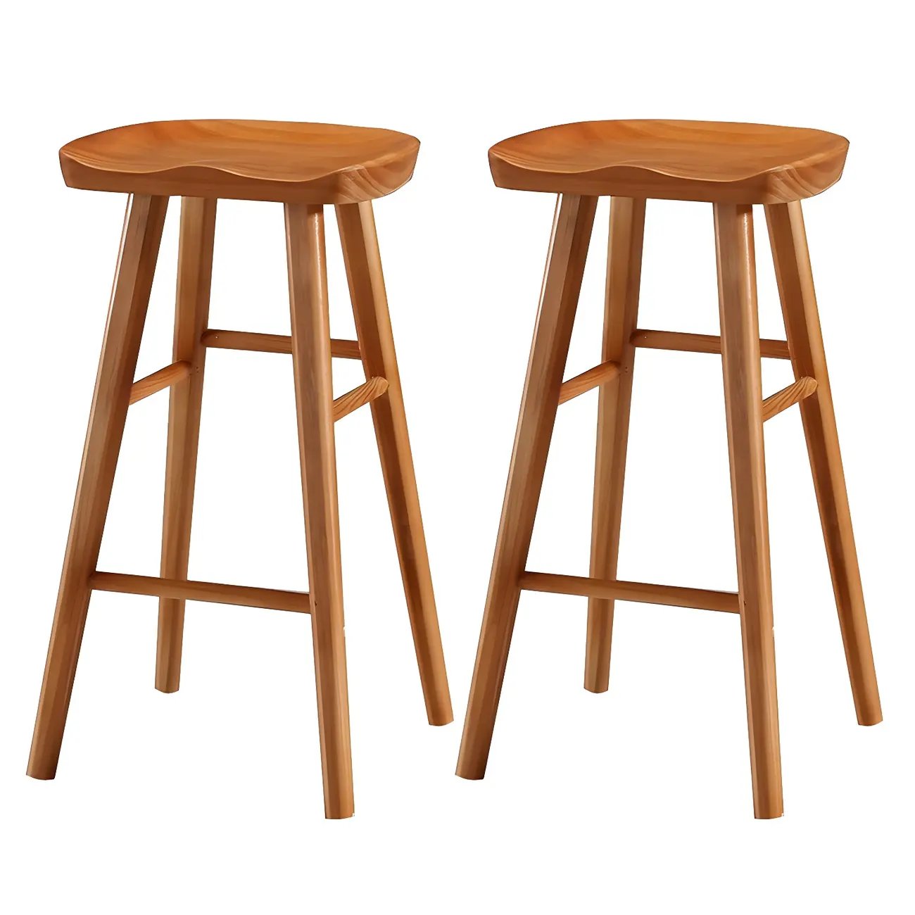 Rustic Saddle Backless Bar Stool Counter Height