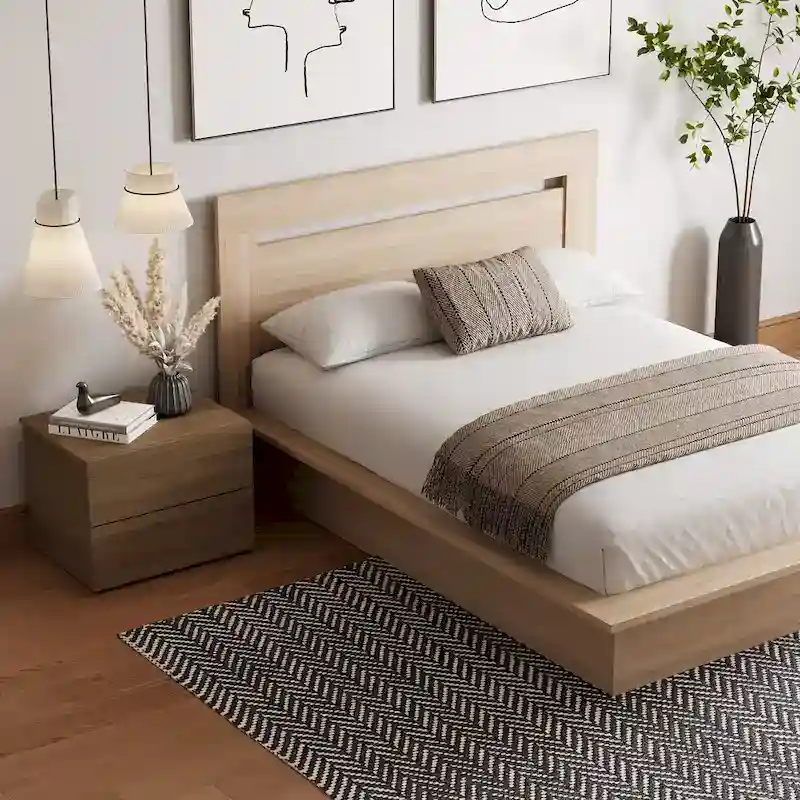 Malibu 3-Piece Bedroom Set with Bed, Headboard, and Nightstand