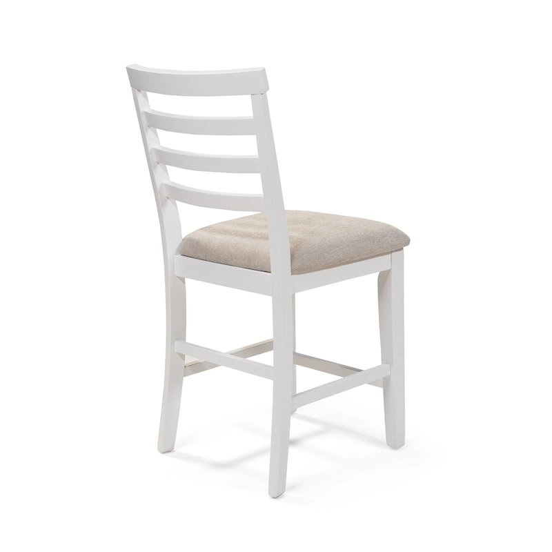 Furniture of America Biaz Farmhouse White Wood Counter Height Chairs (Set of 2)