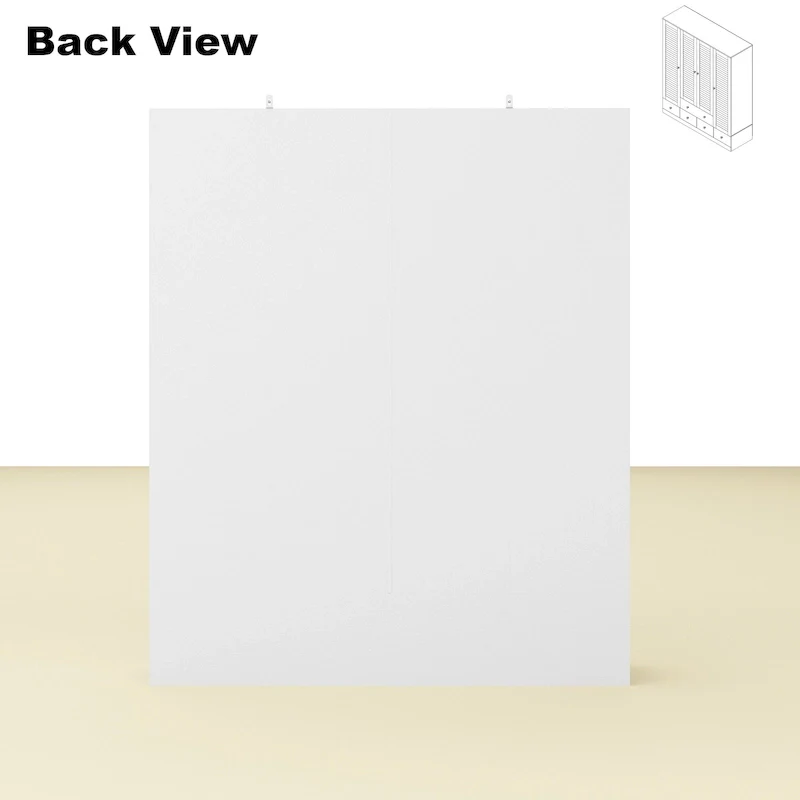 Wardrobe Armoire Closet 59W Large Freestanding Wardrobe Cabinet White