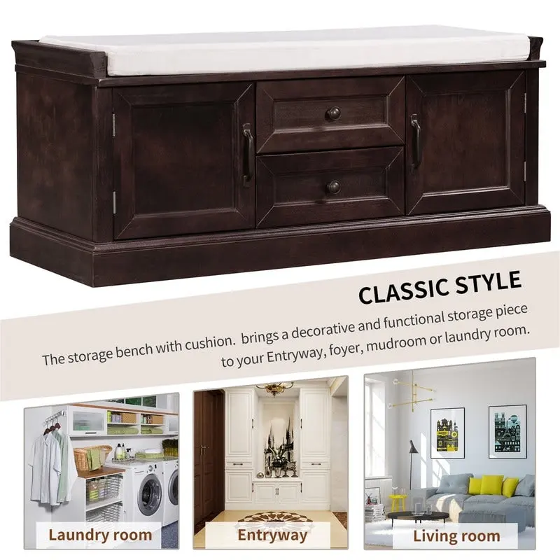 Shoe stool, 2 drawers, 2, removable pads, living room locker, entrance