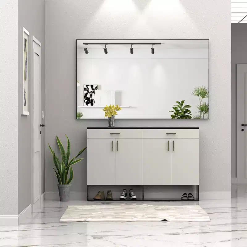 60x36 Inch Rectangle Bathroom Mirror with Aluminum Frame, Large Wall Mounted Mirror for Horizontal or Vertical Hanging, Bathroom Living Room Decor