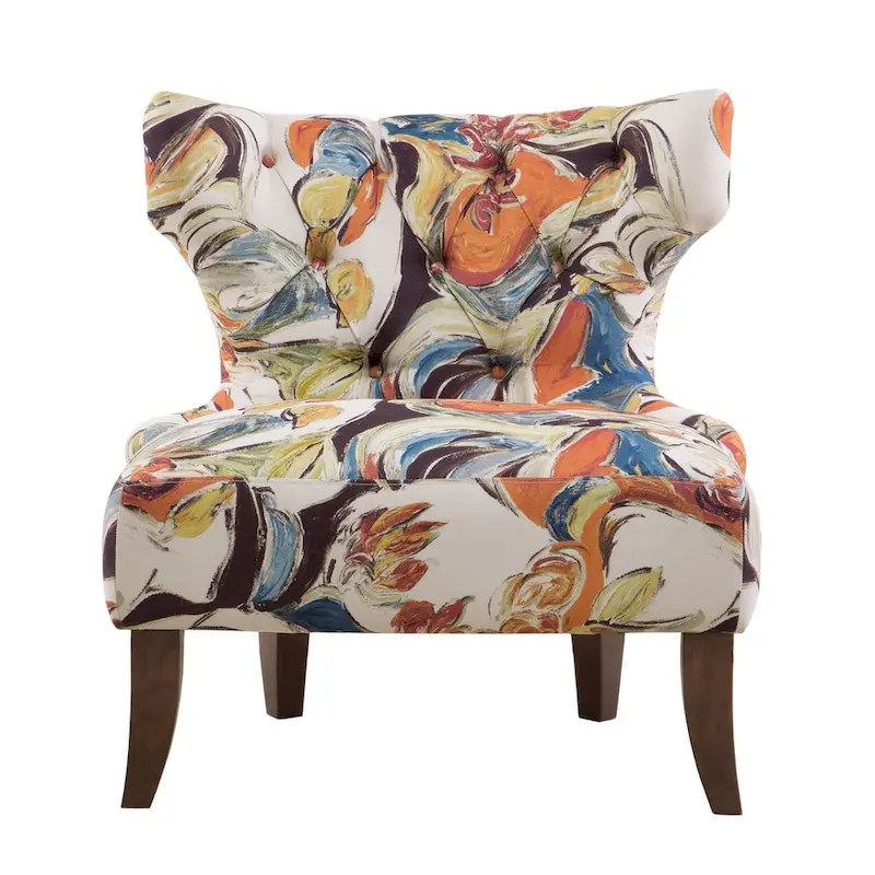 Bree Hourglass Tufted Armless Chair