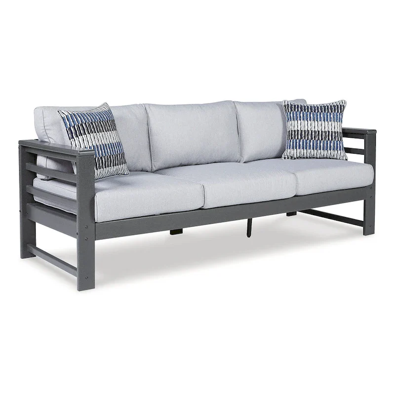 Signature Design by Ashley Amora Gray 2-Piece Outdoor Seating Package - 79.25 W x 30.5 D x 33.25 H