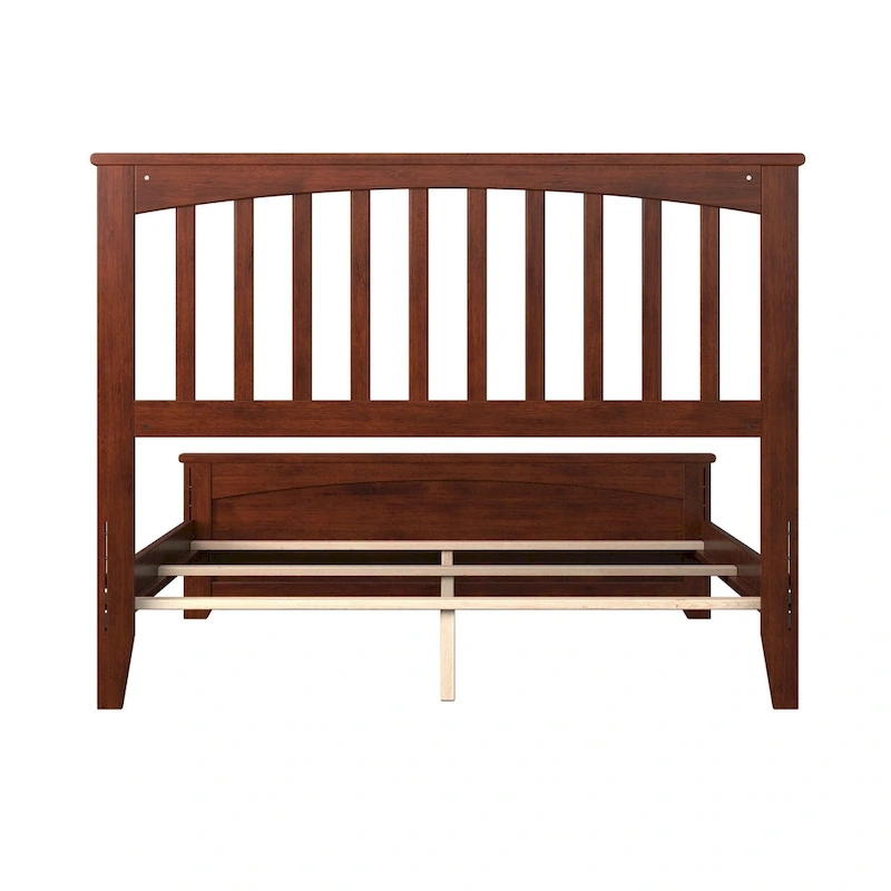 Mission Full Foundation Bed Frame with Matching Footboard in Walnut