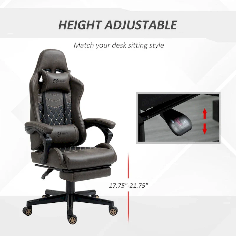 Vinsetto Gaming Chair Racing Style Office Ergonomic Chair Adjustable Height Swivel Recliner High Back PC Computer Desk Chair