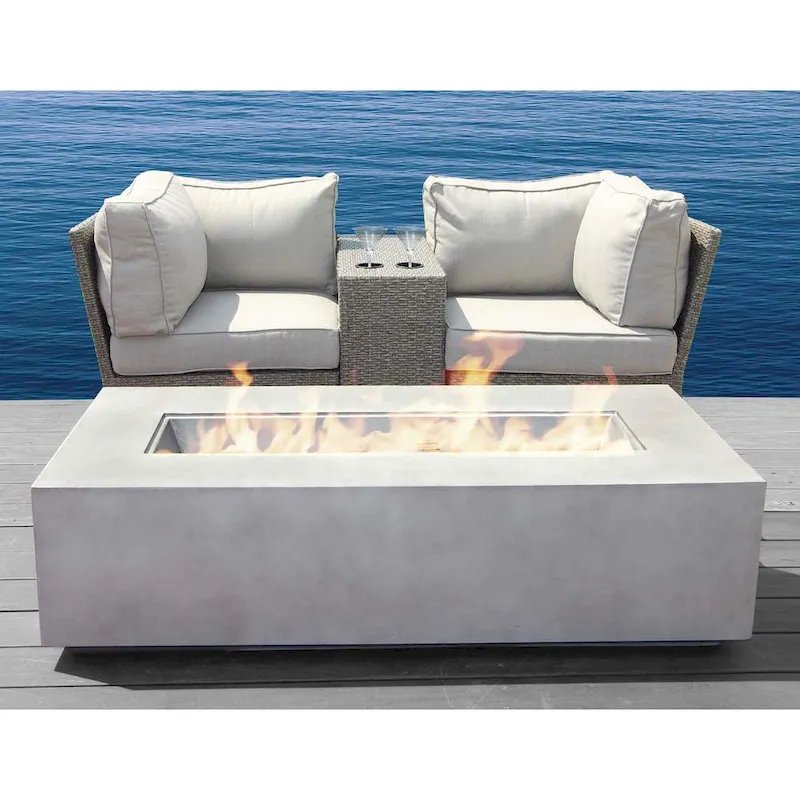 LSI Chelsea 4-piece Cup Table Loveseat Fire Pit Set