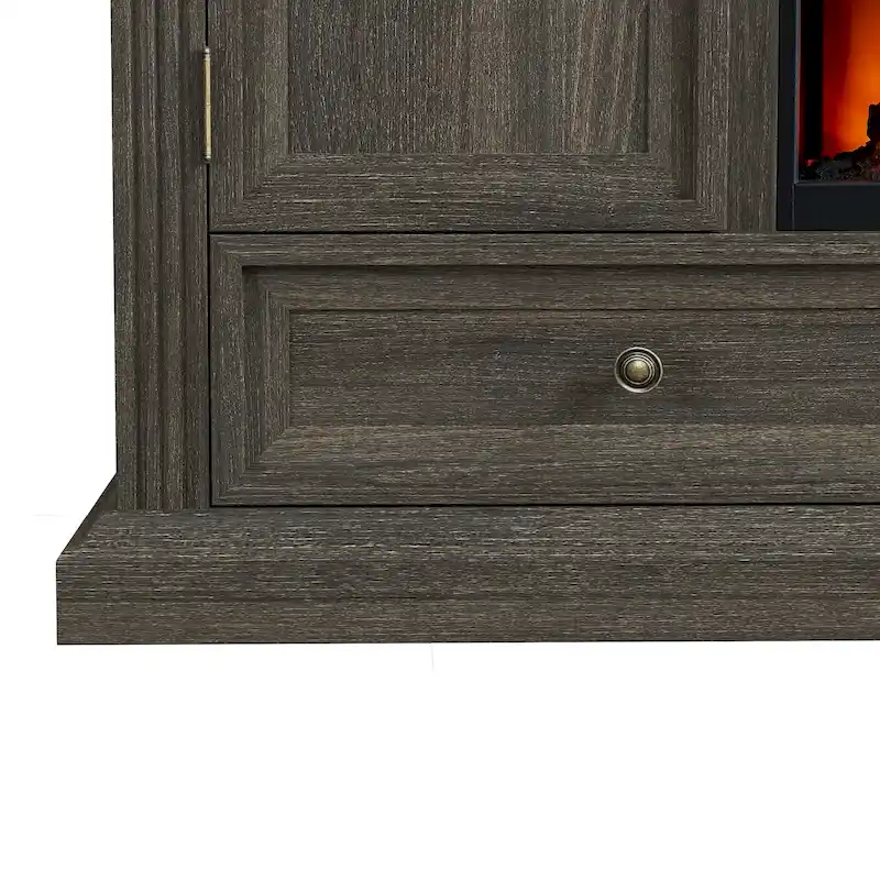 Farmhouse 72 TV Stand with Fireplace - Accommodates up to 75 TV - 73W x 35H x 14D