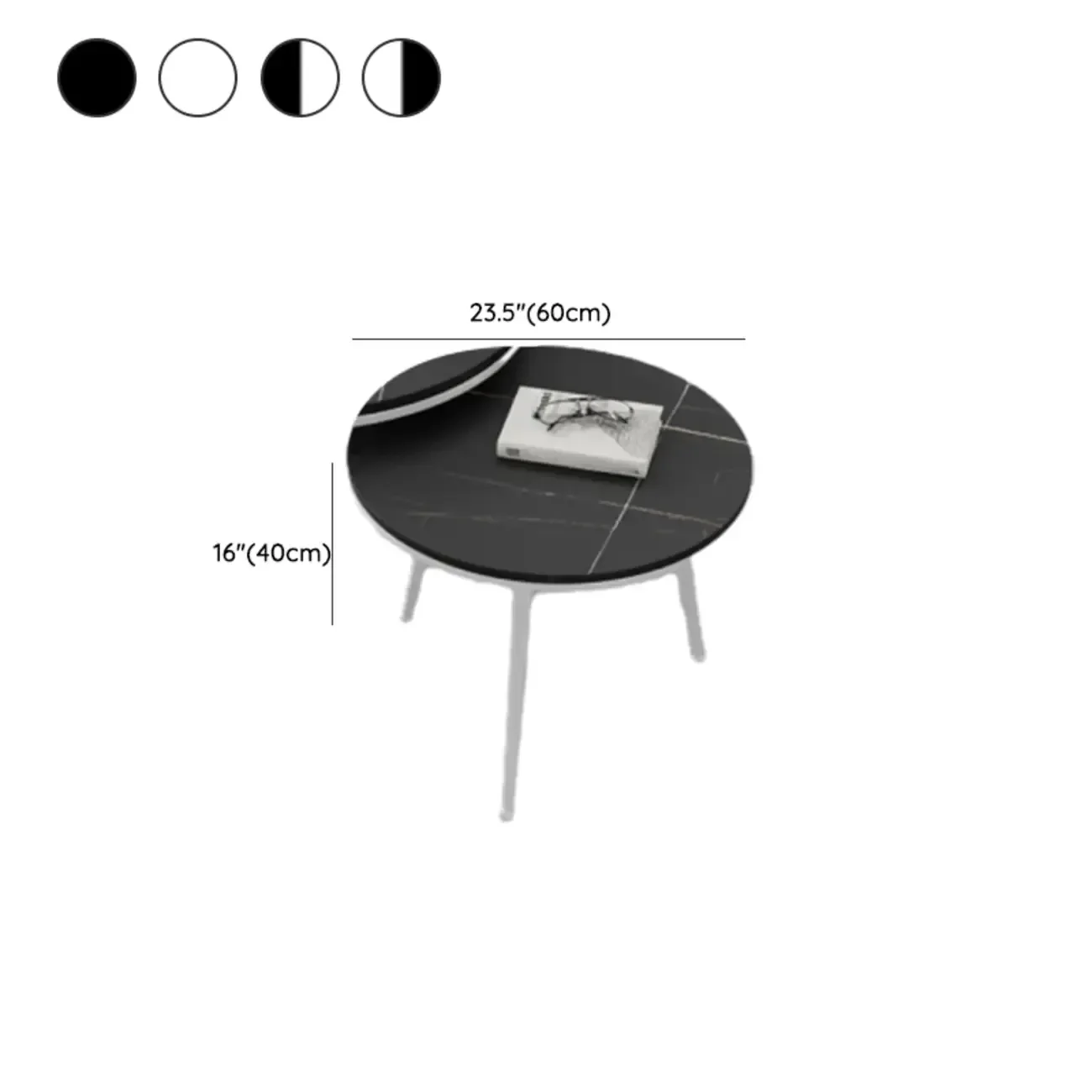 Modern Marble-Top 3 Legs Round Nesting Tables