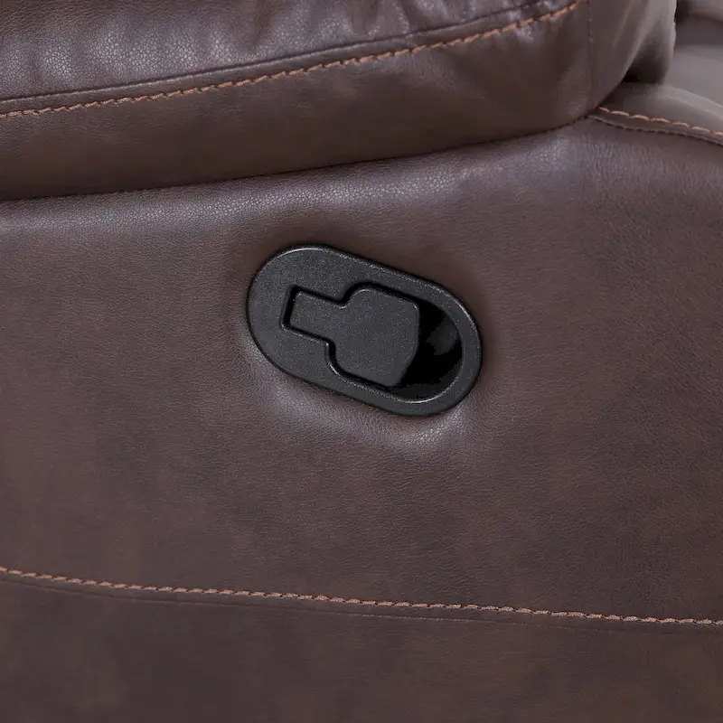 Malic Tufted Faux Leather Swivel Recliner by