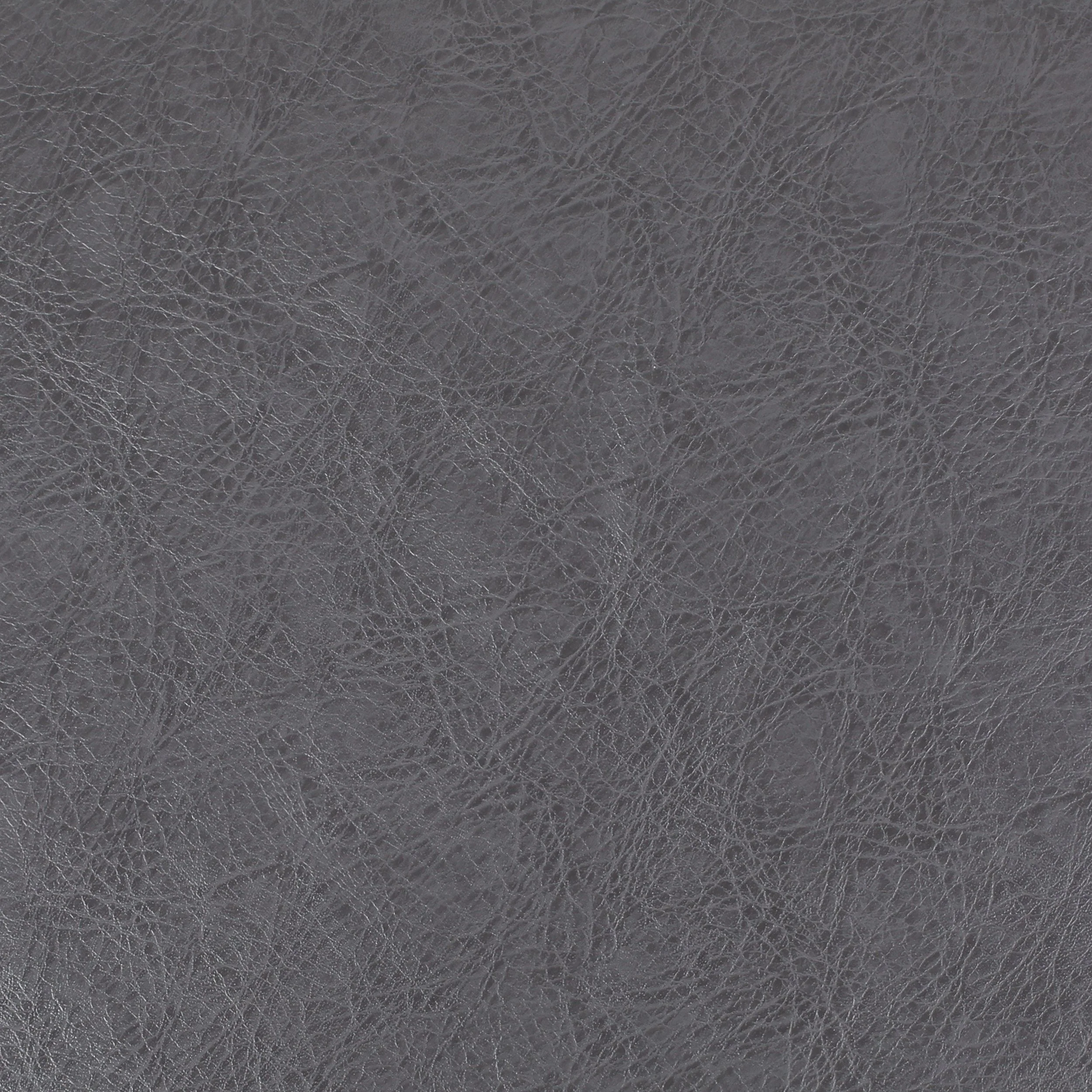 Contemporary Faux Leather Channel Stitch Pouf - NH797413