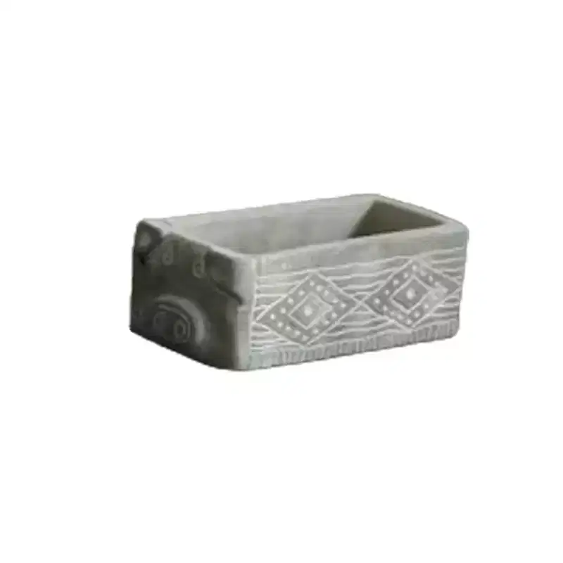 Slickblue Small Size Cement Pig Planters with Drain Hole - Available in Pink or Grey