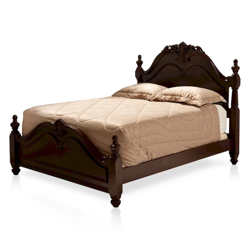 Furniture of America Diva Cherry Solid Wood Four Poster Bed