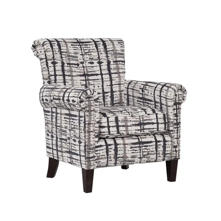 Roseanne Upholstered Accent Armchair with Silver Nailhead Trim