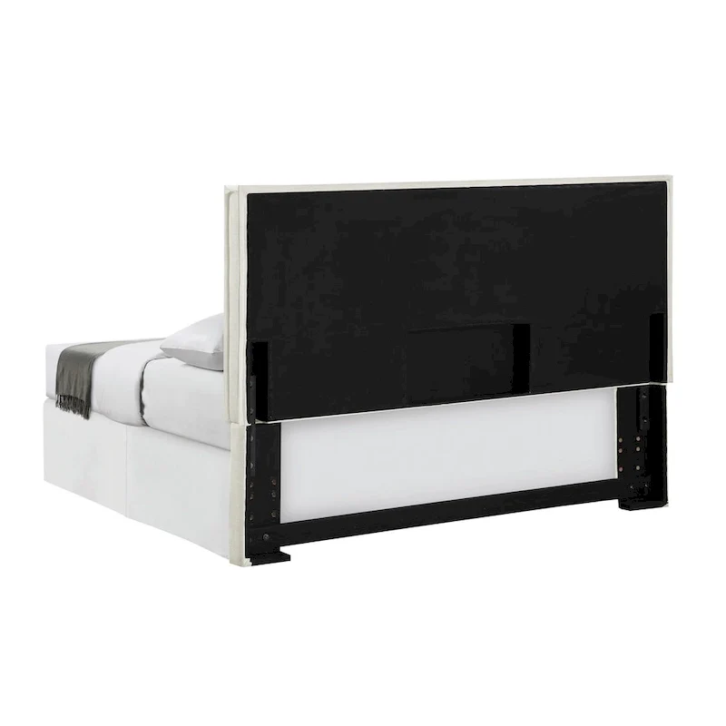 Gemma Sand Upholstered Headboard with Flange Details